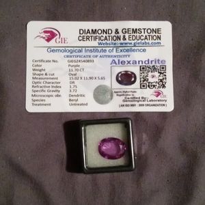 Certified 11.70ct Alexandrite GIE Africa